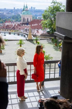 18-09-2026 Czech Eva Pavlova and Queen Rania of Jordan visited the St. Vitus Cathedral in Prague Castle, Prague, the Czech Republic.  Copyright: xPPEx