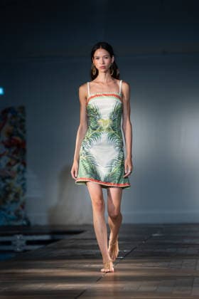 Ginny Litscher Catwalk Show 2026 A model walks the runway at the Ginny Litscher Catwalk Show 2026 at The Haymarket Hotel on September 18, 2026 in London, England., Credit:Lounis Tiar Avalon United Kingtom, London, Haymarket Hotel  Copyright: xLounisxTiarx xAvalonx 1136247065