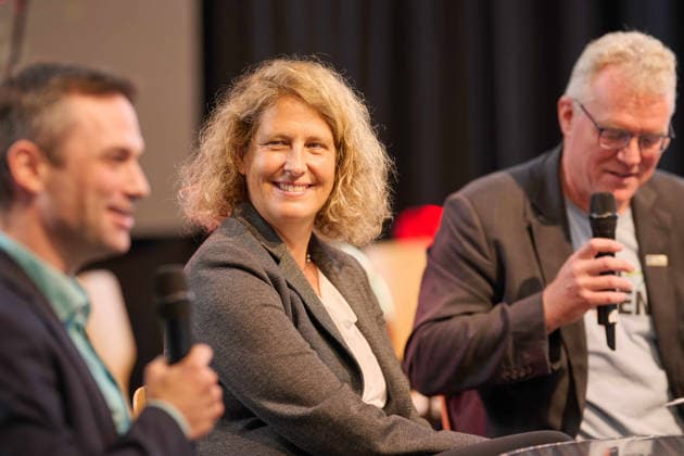 Freilassing, Germany, September 18, 2026: Rail Day 2026 at Lokwelt Freilassing. Pictured: Panel discussion featuring Dr. Sabine Stock of ÖBB Personenverkehr AG at Lokwelt Freilassing, Bavaria. Copyright: xFotostandx xWassmuthx