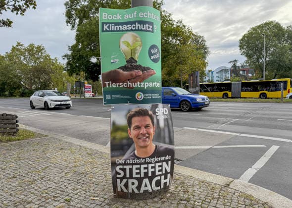 Ahead of Berlin House of Representatives election BERLIN, GERMANY - SEPTEMBER 19: Election campaign posters featuring political parties and candidates are displayed on streets across the city ahead of the Berlin House of Representatives election to be held in Berlin, Germany, on September 19, 2026. Halil Sagirkaya Anadolu Berlin Germany. Editorial use only. Please get in touch for any other usage.  Copyright: x2026xAnadoluxHalilxSagirkayax