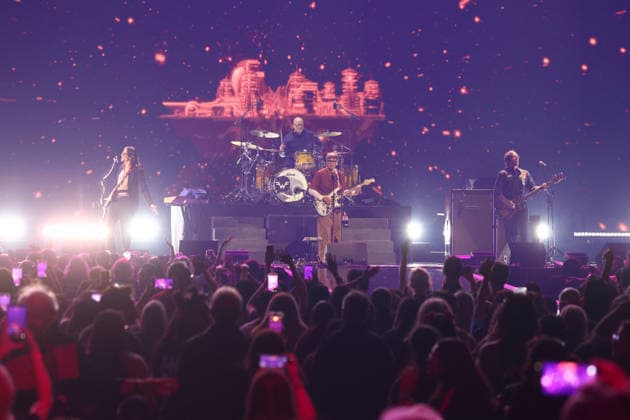 Weezer performs on stage during the iHeartRadio Music Festival Concerts at T-Mobile Arena in Las Vegas, Nevada on Friday, September 18, 2026s.  LAV20260918005 JAMESxATOA