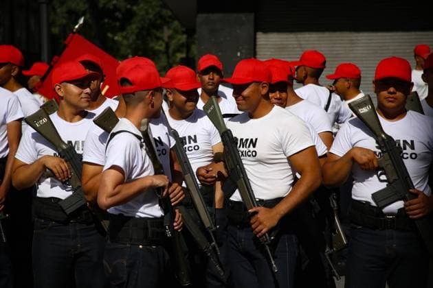 September 16, 2026: TO-45145- Mexico City, September 15, 2026: Personnel from the Secretariat of the Navy, the Military College, the Mexican Air Force, and the National Guard prepare for the civic-military parade marking the anniversary of Mexico& 039;s Independence, on the streets surrounding Mexico City& 039;s Z& xf3;calo. Photo: Ian Robles .com.mx - ZUMAcs4_ 20260916_faa_cs4_125 Copyright: xClasosx