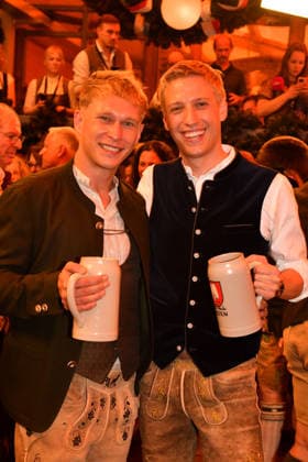 Dominik Krause, Mayor of Munich, with his partner Sebastian Müller; Beer; Oktoberfest 2026 Opening; Theresienwiese; Schottenhammel; Festzelt; Oktoberfest Munich; September 19, 2026