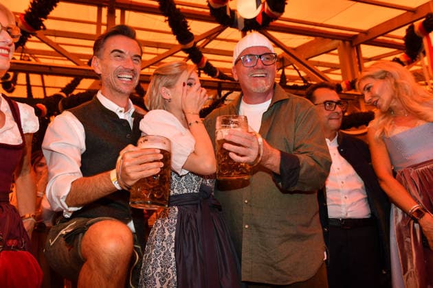 Florian Silbereisen, DJ Otzi with daughter Lisa, 2026 Oktoberfest Opening, Theresienwiese, Schottenhammel Festival Tent, Oktoberfest, Munich, September 19, 2026