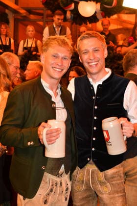 Dominik Krause, Mayor of Munich, with his partner Sebastian Müller; Beer; Oktoberfest 2026 Opening; Theresienwiese; Schottenhammel; Festzelt; Oktoberfest, Munich; September 19, 2026
