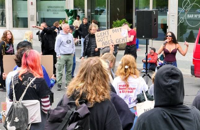 September 19, 2026, Berlin, Germany: What the Fuck Alliance rally for sexual self-determination and the repeal of ß 218 at Berlin Central Station