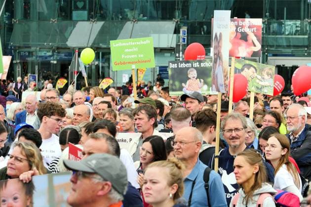 September 19, 2026, Berlin, Germany: March for Life demonstration against abortion at Berlin Central Station