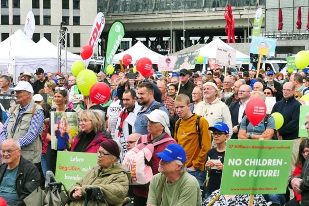 September 19, 2026, Berlin, Germany: March for Life demonstration against abortion at Berlin Central Station