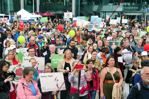 September 19, 2026, Berlin, Germany: March for Life demonstration against abortion at Berlin Central Station