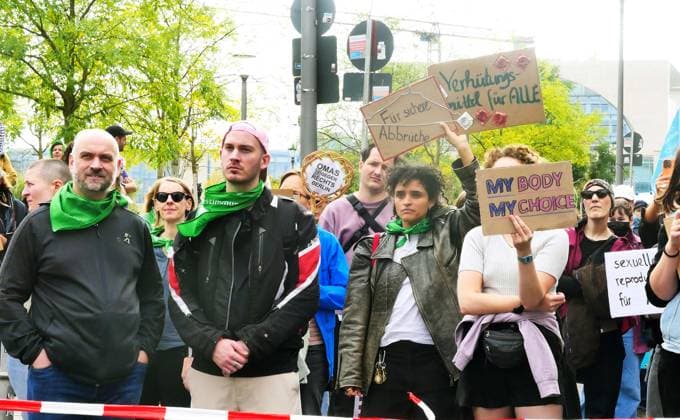 September 19, 2026, Berlin, Germany: Rally organized by the Alliance for Sexual Self-Determination in support of legal abortions at Berlin Central Station