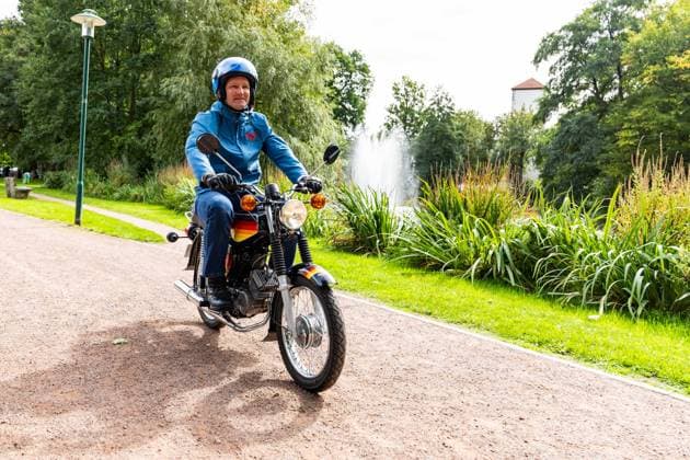 September 19, 2026, GER, Current Political News, AfD Party Festival: Bjoern Hoecke (pictured) organized a Simson motorcycle ride in collaboration with the AfD party as one of the event’s activities. 99848 Wutha Farnroda, Schlosspark, Thuringia, Germany