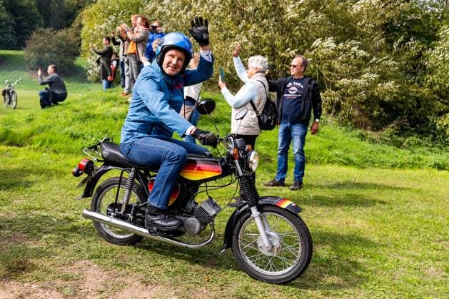 September 19, 2026, GER, Current Political News, AfD Party Festival: Bjoern Hoecke (pictured) organized a Simson motorcycle ride in collaboration with the AfD party as one of the event’s activities. 99848 Wutha Farnroda, Schlosspark, Thuringia, Germany