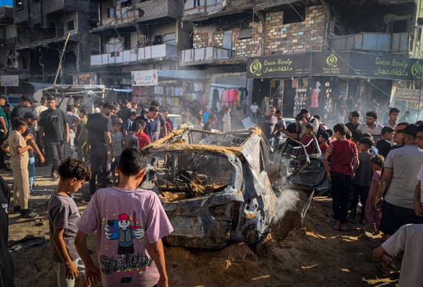 Palestinians Gather at Site of Israeli Strike in Gaza City Palestinians gather at the site of an Israeli airstrike that targeted a civilian vehicle in the Sheikh Radwan neighborhood of Gaza City on September 19, 2026. The strike killed one Palestinian and wounded others, according to medical sources. Photo by Bilal Osama apaimages Gaza city Gaza Strip Palestinian Territory 190926_Gaza_BO_01(38) Copyright: xapaimagesxBilalxOsamax xapaimagesx