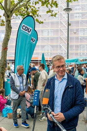 Berlin, September 19, 2026: The Berlin CDU s campaign wrap-up event with Stefan Evers ahead of the upcoming House of Representatives election on September 20, 2026, at Hermann Ehlers Platz