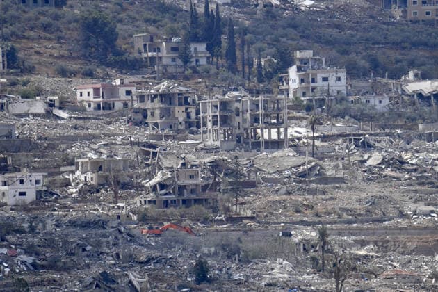 Houses demolished in southern Lebanon TYRE, LEBANON - SEPTEMBER 19: Houses are seen demolished in the town of Al-Mansouri in the Tyre district of southern Lebanon following demolitions carried out by the Israeli army, despite a ceasefire and framework agreement, on September 19, 2026. Houssam Shbaro Anadolu Tyre Lebanon. Editorial use only. Please get in touch for any other usage.  Copyright: x2026xAnadoluxHoussamxShbarox