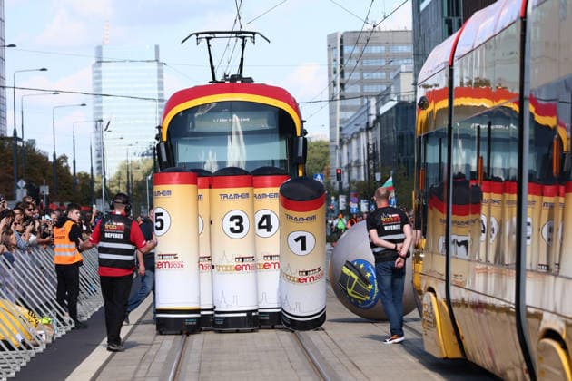 TRAM-EM 2026 European Tram Driver Championships in Warsaw Photo. Dawid Wolski East News, The 12th European Tram Driver Championship in front of the Palace of Culture and Science on Marsza?kowska Street, on 19 September 2026. The competition will feature 26 teams from European cities and an Australian team from Melbourne. Each city was represented by two-person teams, consisting of a female and a male train operator. They competed in events that required precision and attention to detail?qualities essential for the day-to-day work of a train operator. EN_01684519_0009 