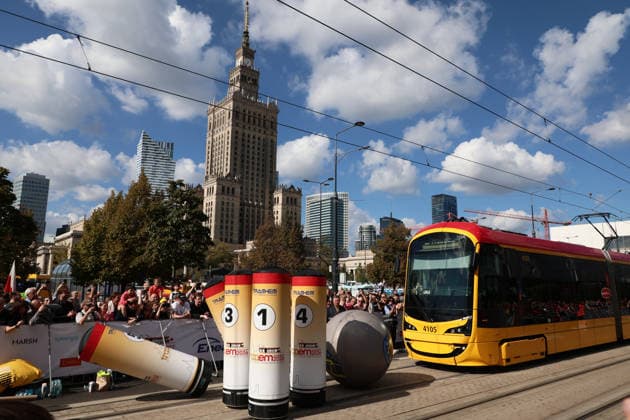 TRAM-EM 2026 European Tram Driver Championships in Warsaw Photo. Dawid Wolski East News, The 12th European Tram Driver Championship in front of the Palace of Culture and Science on Marsza?kowska Street, on 19 September 2026. The competition will feature 26 teams from European cities and an Australian team from Melbourne. Each city was represented by two-person teams, consisting of a female and a male train operator. They competed in events that required precision and attention to detail?qualities essential for the day-to-day work of a train operator. EN_01684519_0010 