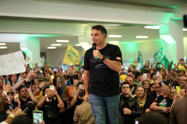 RECORD DATE NOT STATED Comicio Flavio Bolsonaro em Chapeco CHAPECO (SC), September 19, 2026 POLITICS CAMPAIGN Presidential candidate Flavio Bolsonaro visits the city of Chapeco, Santa Catarina, to campaign at the Plinio Arlindo de Nez Culture and Events Center this Saturday afternoon (19). IMAGO Isabela da Silva Santa Catarina Brasil Copyright: xIsabelaxdaxSilvax