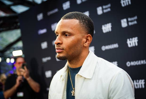 September 19, 2026, Toronto, On, Canada: Andre De Grasse is pictured on the red carpet for Run Terry Run at the Toronto International Film Festival in Toronto, on Saturday, Sept. 19, 2026. Toronto Canada  - ZUMAc35_ 20260919_zaf_c35_104 Copyright: xLauraxProctorx