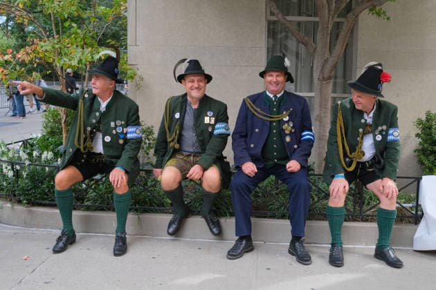 September 19, 2026, New York, New York, USA: Lederhosen at the annual German American Steuben Parade marched up Fifth Avenue .celebrating the German American community and Prussian General Friedrich Wilheim Von Steuben.who served with General George Washington during the Revolutionary War. It honors German American.identity with social clubs, religious groups, schools, sport clubs and musicians from Germany. New York USA  - ZUMAh156 20260919_znp_h156_009 Copyright: xMiloxHessx