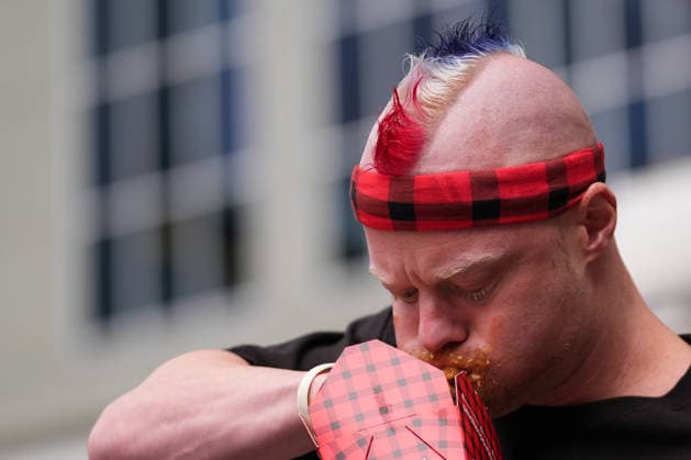World Poutine Eating Championship in Toronto TORONTO, CANADA - SEPTEMBER 19 : Contestants compete in 2026 World Poutine Eating Championship at Sankofa Square in Toronto, Ontario, Canada on September 19, 2026. Joey Chesnut from the United States won the contest after eating 21.25lbs of poutine in 10 minutes. Mert Alper Dervis Anadolu Ontario Canada. Editorial use only. Please get in touch for any other usage.  Copyright: x2026xAnadoluxMertxAlperxDervisx