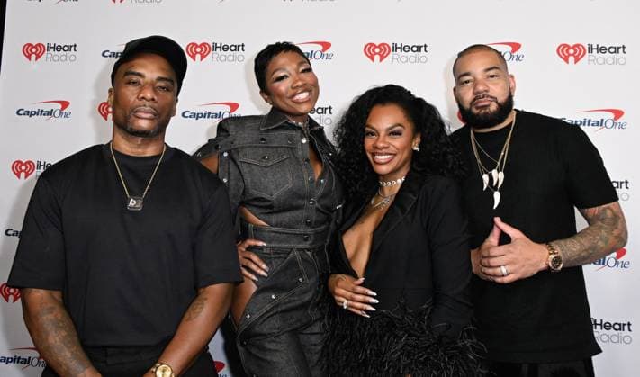 iHeartRadio Music Festival, night 2 Arrivals for the iHeartRadio Music Festival, night 2 at T-Mobile arena. 19 Sep 2026 Pictured: (L-R) Charlamagne Tha God, Loren Lorosa, Jess Hilarious and DJ Envy.  Copyright: xThexMegaxAgencyxMBS MEGAx