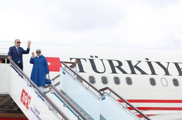 Turkish President Recep Tayyip Erdogan ISTANBUL, TURKIYE - SEPTEMBER 20: (----EDITORIAL USE ONLY - MANDATORY CREDIT - TURKISH PRESIDENCY MURAT CETINMUHURDAR HANDOUT - NO MARKETING NO ADVERTISING CAMPAIGNS - DISTRIBUTED AS A SERVICE TO CLIENTS----) Turkish President Recep Tayyip Erdogan and his wife Emine Erdogan are seen before departing from Ataturk Airport to attend the 81st session of the United Nations General Assembly in New York on September 20, 2026 in Istanbul, Turkiye. TUR Presidency Murat Cetinmuhurdar Anadolu Istanbul Turkey. Editorial use only. Please get in touch for any other usage.  Copyright: x2026xAnadoluxTURxPresidency MuratxCetinmuhurdarx