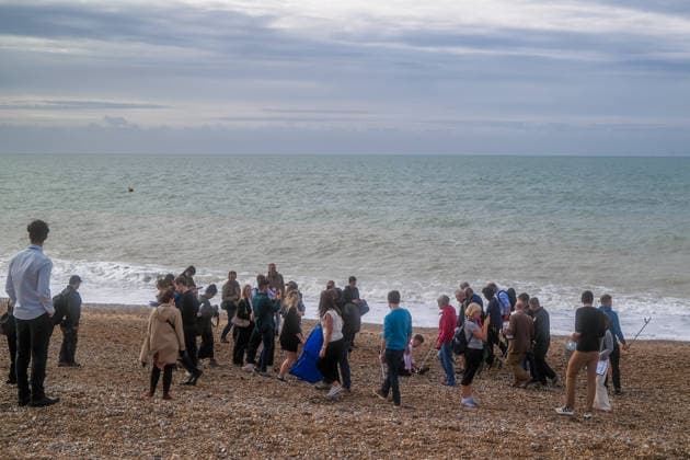 Liberal Democrat Autumn Conference 2026 on Sunday 20 September 2026 The media pack with Sir Ed Davey, current Liberal Democrat leader, MP for Kingston and Surbiton as he joins a beach clean during the Liberal Democrat Autumn Conference 2026 on Sunday 20 September 2026 at Brighton Beach, Brighton. Sir Ed Davey Joins Surfers Against Sewage, Marine Conservation Society, Rewilding Britain And Paddleuk For Beach Clean And Comb. ., Credit:Julie Edwards Avalon  Copyright: xJuliexEdwardsx xAvalonx 1136680835