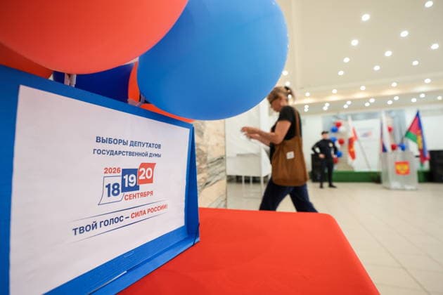 RUSSIA, SOCHI - SEPTEMBER 20, 2026: A woman visits a polling station at the Tsentralny Community Centre to vote in the 2026 Russian legislative election held on September 18 to 20 and including regional parliamentary and local elections as well as the election to the Russian State Duma of the 9th convocation. Dmitry Feoktistov TASS  98017391