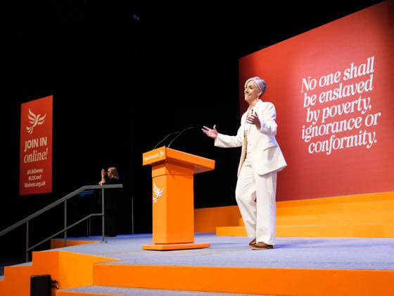 Liberal Democrat Autumn Conference 2026 on Sunday 20 September 2026 Daisy Cooper, Deputy Leader Of The Liberal Democrats And Mp For St Albans addresses the Liberal Democrat Autumn Conference 2026 on Sunday 20 September 2026 at Brighton Centre, Brighton. ., Credit:Julie Edwards Avalon  Copyright: xJuliexEdwardsx xAvalonx 1136696268