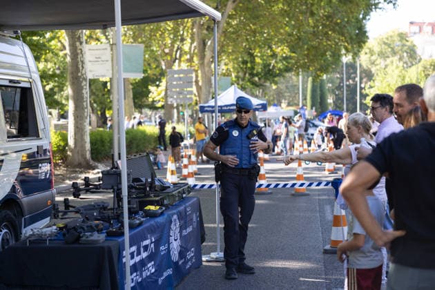 Madrid Celebrates European Mobility Week 2026 Municipal police drones on display during the activities organized for European Mobility Week 2026, on September 20, 2026, in Madrid, Spain. The Atocha-Cibeles corridor, with the Paseo del Prado as the main venue, has become a major public space for celebrating sustainable and inclusive mobility. SEPTEMBER 20, 2026 Jesús Hellí Madrid, Madrid, Spain  Copyright: xJesusxHellinx 7787903