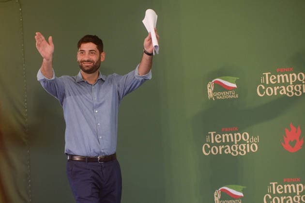 IPP Photo: Marco Mattei, Rome, September 20, 2026. Fenix 2026 National Youth Festival. Pictured: Fabio Roscani, president of Gioventù Nazionale, the youth organization of Fratelli d’Italia. Italy Photo Press World Copyright