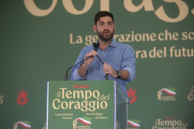 IPP Photo: Marco Mattei, Rome, September 20, 2026. Fenix 2026 National Youth Festival. Pictured: Fabio Roscani, president of Gioventù Nazionale, the youth organization of Fratelli d’Italia. Italy Photo Press World Copyright