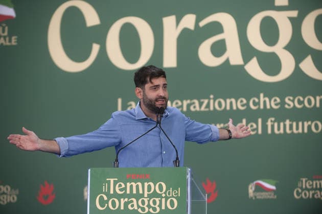 IPP Photo: Marco Mattei, Rome, September 20, 2026. Fenix 2026 National Youth Festival. Pictured: Fabio Roscani, president of Gioventù Nazionale, the youth organization of Fratelli d’Italia. Italy Photo Press World Copyright