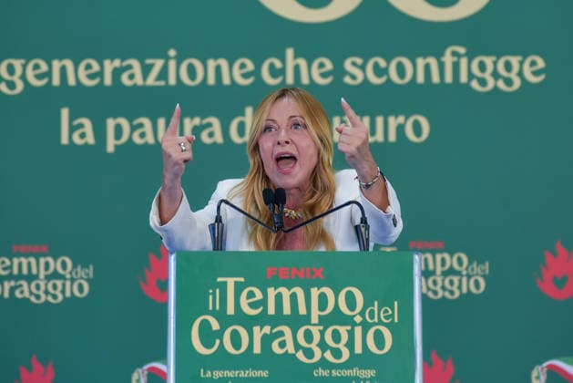 September 20, 2026, Rome, Rome, Italy: Prime Minister of Italy and Fratelli d Italia politician Giorgia Meloni speaks at the Fenix event organized by GioventÃ¹ Nazionale in Rome on September 20, 2026. Rome Italy  - ZUMAn299 20260920_zip_n299_010 Copyright: xVincenzoxNuzzolesex
