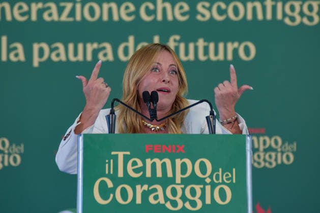 September 20, 2026, Rome, Rome, Italy: Prime Minister of Italy and Fratelli d Italia politician Giorgia Meloni speaks at the Fenix event organized by GioventÃ¹ Nazionale in Rome on September 20, 2026. Rome Italy - ZUMAn299 20260920_zip_n299_020 Copyright: xVincenzoxNuzzolesex
