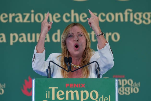 September 20, 2026, Rome, Rome, Italy: Prime Minister of Italy and Fratelli d Italia politician Giorgia Meloni speaks at the Fenix event organized by GioventÃ¹ Nazionale in Rome on September 20, 2026. Rome Italy - ZUMAn299 20260920_zip_n299_025 Copyright: xVincenzoxNuzzolesex