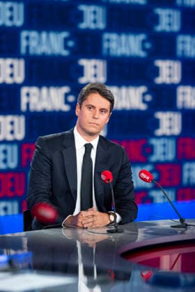 Gabriel Attal on Franc-Jeu - Paris Gabriel Attal during an interview for Franc Jeu on France 2 channel in Paris, France on September 20, 2026. Photo by Eliot Blondet ABACAPRESS.COM Paris France France  Copyright: xBlondetxEliot ABACAx