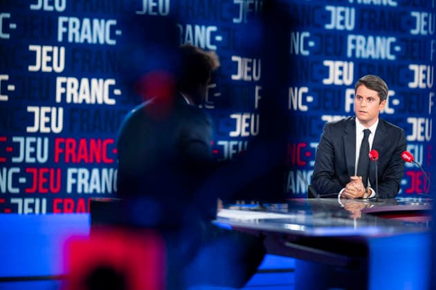 Gabriel Attal on Franc-Jeu - Paris Gabriel Attal during an interview for Franc Jeu on France 2 channel in Paris, France on September 20, 2026. Photo by Eliot Blondet ABACAPRESS.COM Paris France France  Copyright: xBlondetxEliot ABACAx