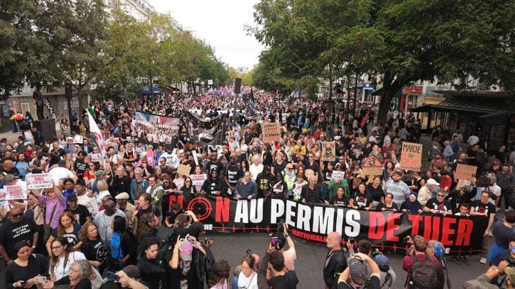 Protest against proposed police law in Paris PARIS, FRANCE - SEPTEMBER 20: Thousands protest against proposed police law that will legitimate use of violence for police and gendarmes in Paris, France on September 20, 2026. Mohamad Salaheldin Abdelghani Alsayed Anadolu Paris France. Editorial use only. Please get in touch for any other usage.  Copyright: x2026xAnadoluxMohamadxSalaheldinxAbdelghanixAlsayedx