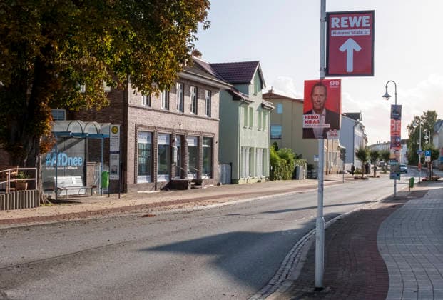 Election posters for the 2026 Mecklenburg-Western Pomerania state election. Election posters are displayed in Sassnitz on Election Day. On September 20, 2026, the Mecklenburg-Western Pomerania state legislature will hold elections. Sassnitz, Mecklenburg-Western Pomerania, Germany