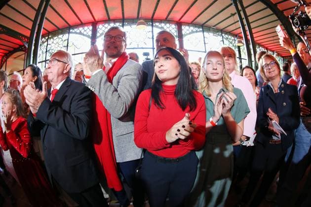Schwerin, Mecklenburg-Western Pomerania, Germany, September 20, 2026 Orangery at Schwerin Palace SPD election party for the 2026 state election in Mecklenburg-Western Pomerania Party supporters, including Federal Minister for Economic Cooperation and Development Reem Alabali Radovan of the SPD, react to the 6:00 p.m. projection by ARD and ZDF Copyright: xdtsxNachrichtenagenturx dts_135382