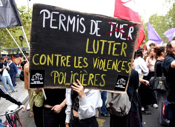 Demonstration Against Police Violences and Impunity - Paris March against the bill dubbed the permis de tuer (license to kill), which would grant police and gendarmes a presumption of legitimate self-defence when using firearms, called by a coalition including Amnesty International France, the Ligue des droits de l Homme (Human Rights League) and the SAVE collective, in Paris, on September 20, 2026. Photo by Alain Apaydin ABACAPRESS.COM Paris France  Copyright: xApaydinxAlain ABACAx