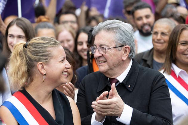 Demonstration Against Police Violences and Impunity - Paris President of La France Insoumise - Nouveau Front Populaire parliamentary group Mathilde Panot (L), and French left-wing party La France Insoumise (LFI) founder and candidate in France’s 2027 presidential election Jean-Luc Melenchon (R)takes part in a march against the bill dubbed the permis de tuer (license to kill), which would grant police and gendarmes a presumption of legitimate self-defence when using firearms, called by a coalition including Amnesty International France, the Ligue des droits de l Homme (Human Rights League) and the SAVE collective, in Paris, on September 20, 2026.Photos by Jeremy Paoloni ABACAPRESS.COM Paris France  Copyright: xPaolonixJeremy ABACAx