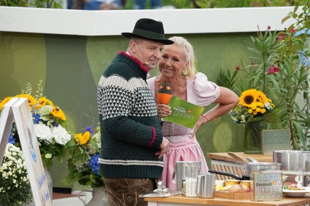 ZDF Fernsehgarten 2026: Chef Johann Lafer and Andrea Kiwi Kiewel on ZDF Fernsehgarten with the theme Oktoberfest on September 20, 2026, in Mainz, Rhineland-Palatinate