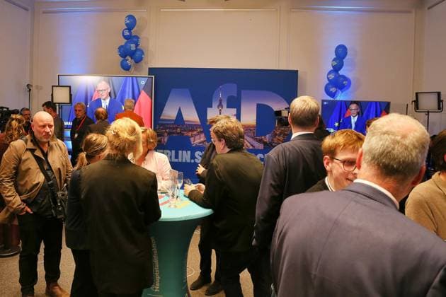 Berlin, Germany, September 20, 2026 Berlin House of Representatives Election 2026 Party supporters react to the 6:00 p.m. projections from ARD and ZDF Copyright: xdtsxNachrichtenagenturx dts_135403