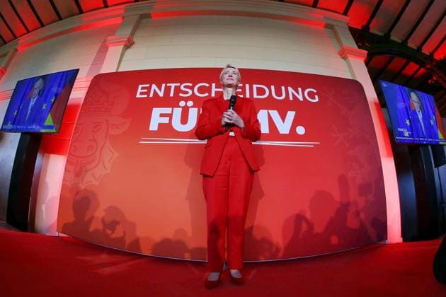 Schwerin, Mecklenburg-Western Pomerania, Germany, September 20, 2026 Orangery at Schwerin Castle SPD election party for the 2026 state election in Mecklenburg-Western Pomerania Manuela Schwesig at the SPD election party Copyright: xdtsxNachrichtenagenturx dts_135395