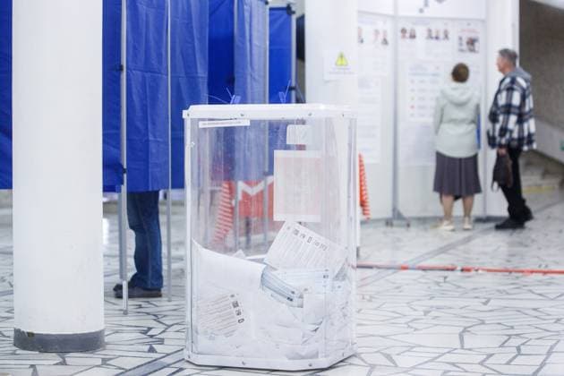 Russia. Ekaterinburg. Elections at the polling station in the Youth Palace. IlyaxMoskovets