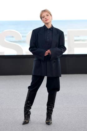 Jella Haase at the photo call for the movie *Krux* at the 74th San Sebastián International Film Festival (Festival Internacional de Cine de San Sebastián) on the Kursaal Terrace in San Sebastián, September 20, 2026 Foto:xC.xNiehausx xFuturexImagex krux_6814