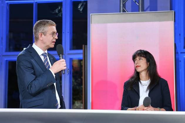 Berlin, Germany, September 20, 2026 Berlin House of Representatives 2026 Election Stefan Evers (CDU) and Elif Eralp (The Left) on ARD Copyright: xdtsxNachrichtenagenturx dts_135447